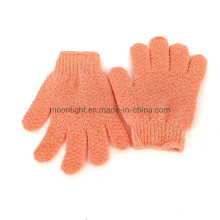 Colorful Five Finger Thick Nylon Body Massage Glove